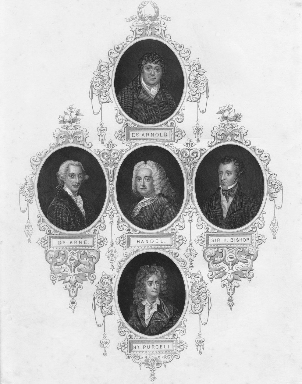 Medallion portraits of British composers, early-mid 19th century by Unbekannt