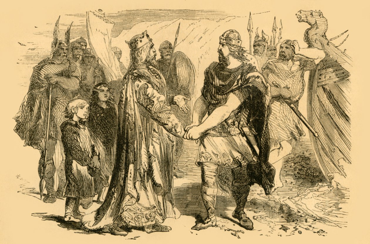 Meeting of Edmund Ironside and Canute on the Isle of Alney in the Severn by Unbekannt