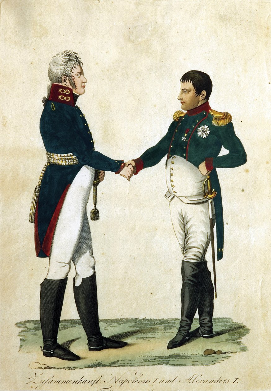 Meeting of Napoleon and Alexander I, 1808 by Unbekannt