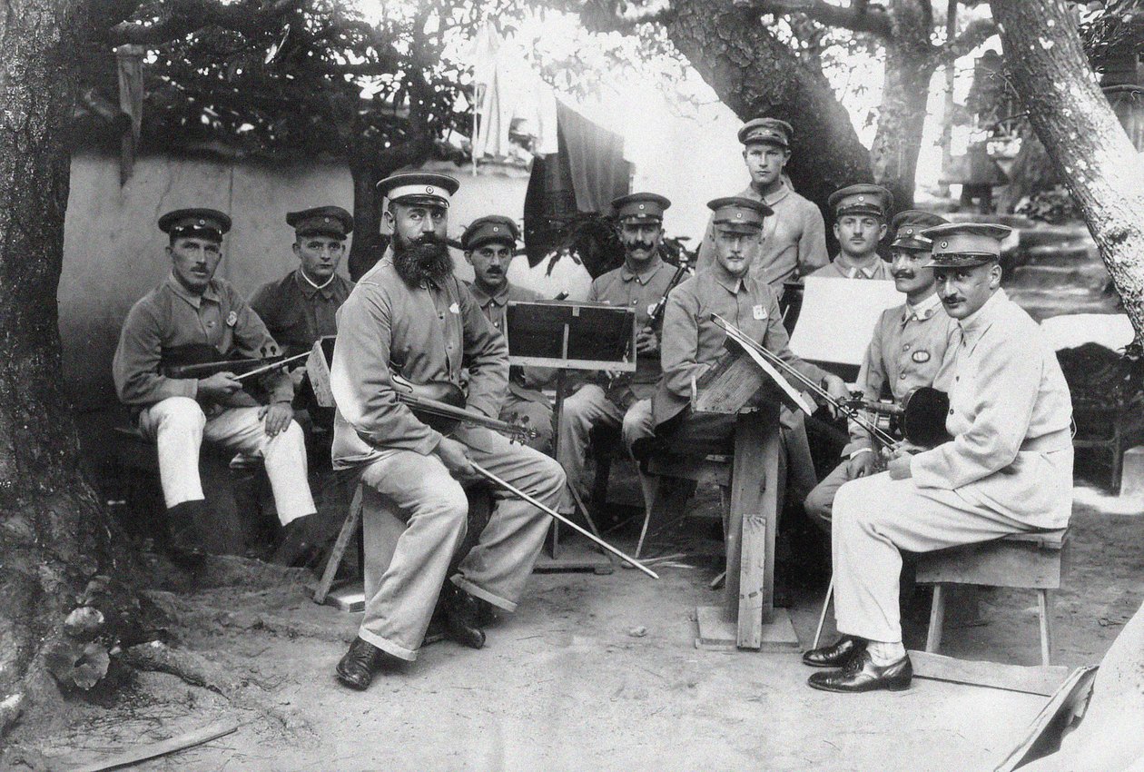 Members of a German Bando POW camp orchestra at Tokushima Prefecture by Unbekannt