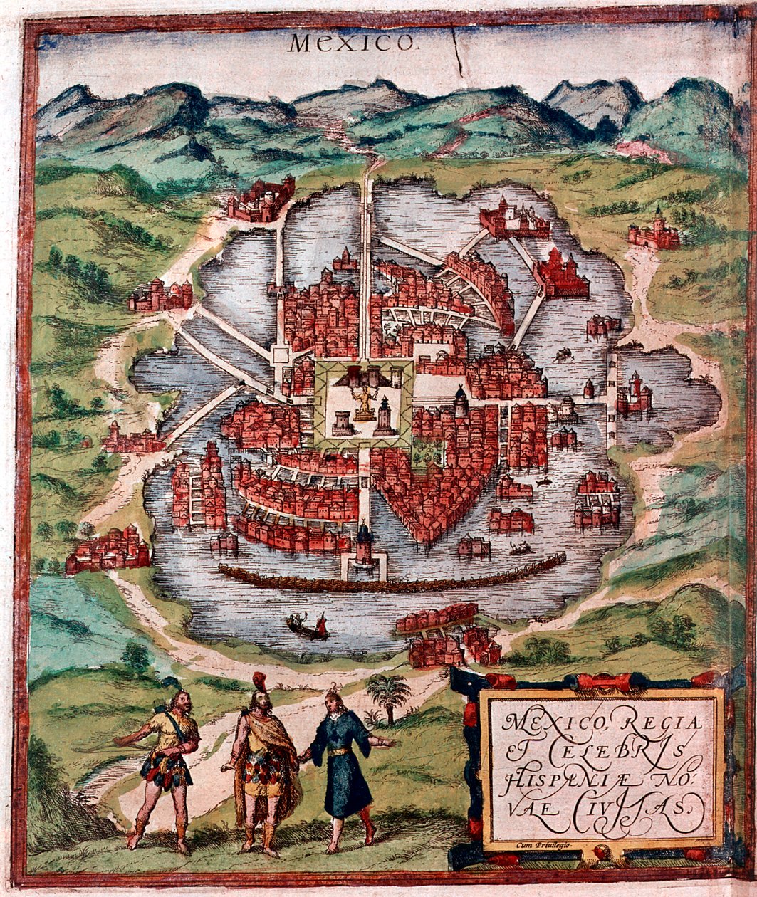 Mexico City in the early 16th century by Unbekannt