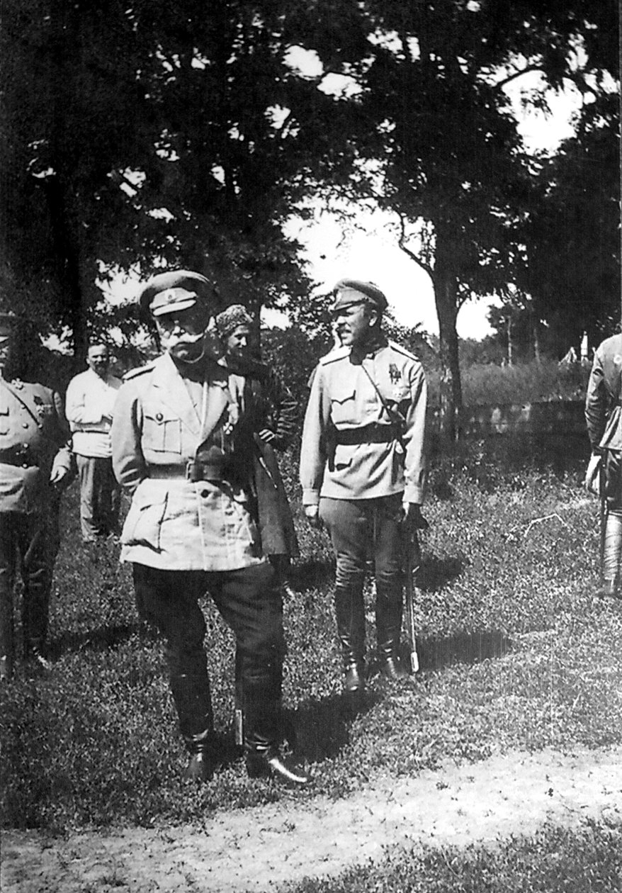Mikhail Alekseyev, Commander-in-chief of the Volunteer Army, near Ekaterinodar, Russia, 1918 by Unbekannt