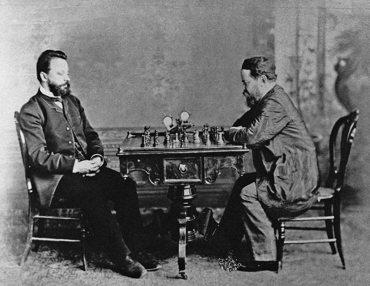 Mikhail Chigorin and William Steinitz in Havana, 1880 by Unbekannt