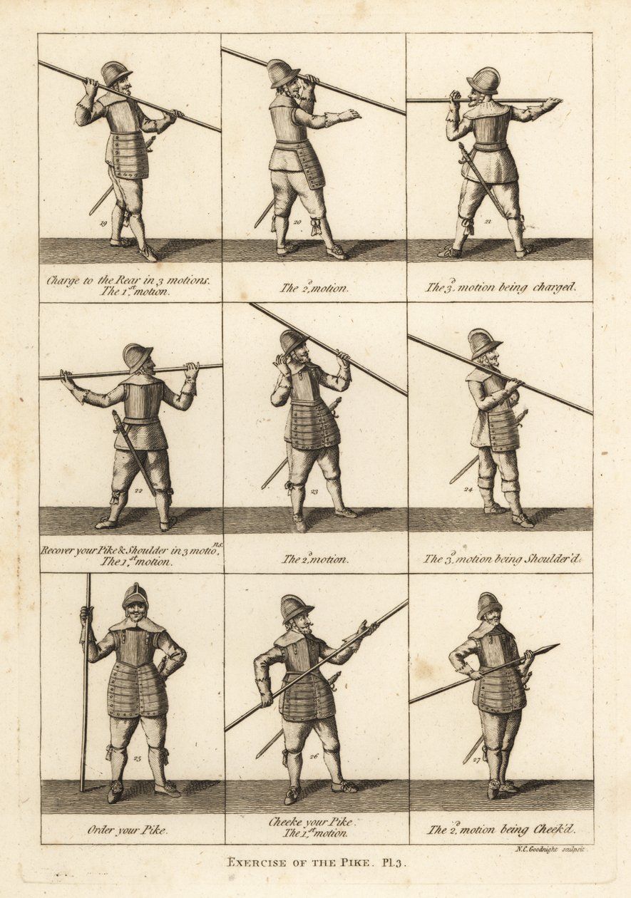 Military exercises of the pike by Unbekannt