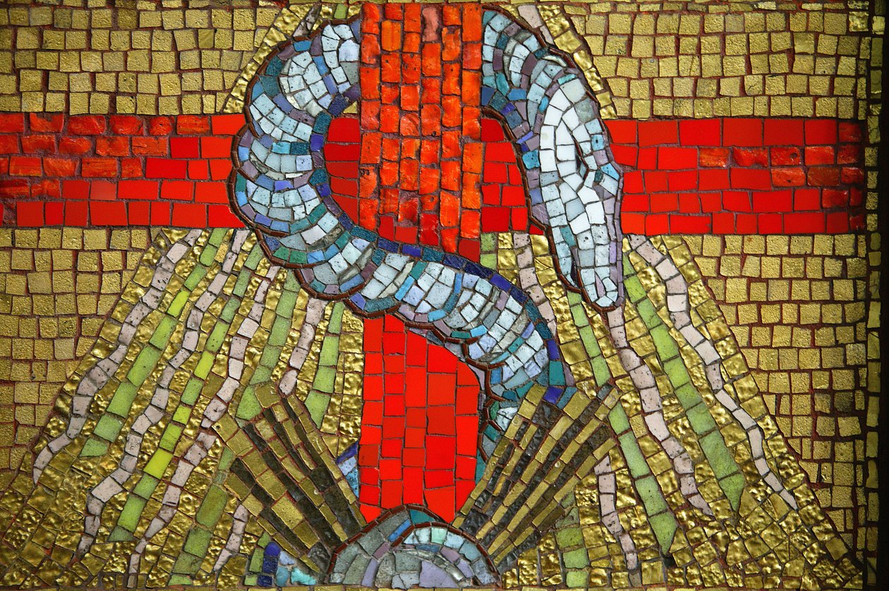 Mosaic. Saint Blaise Church. The Snake, Vichy, France by Unbekannt