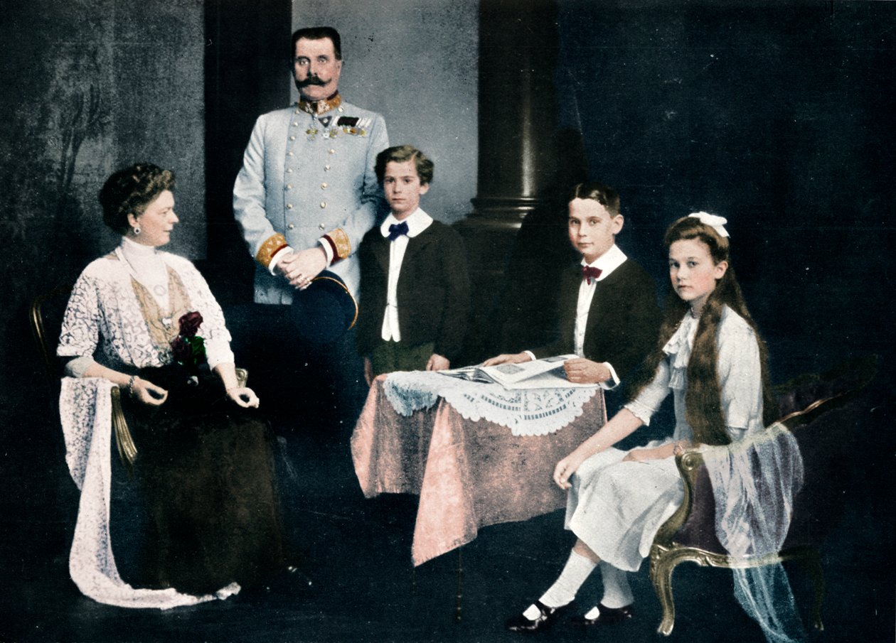 Murdered Archduke Francis Ferdinand with his wife and children, c1910 by Unbekannt