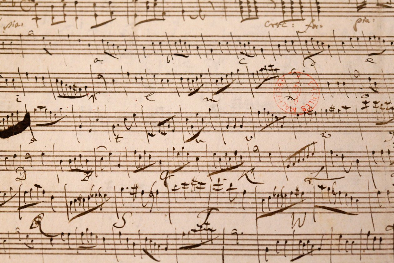 Music score, Wolfgang Amadeus Mozart, Paris, France by Unbekannt