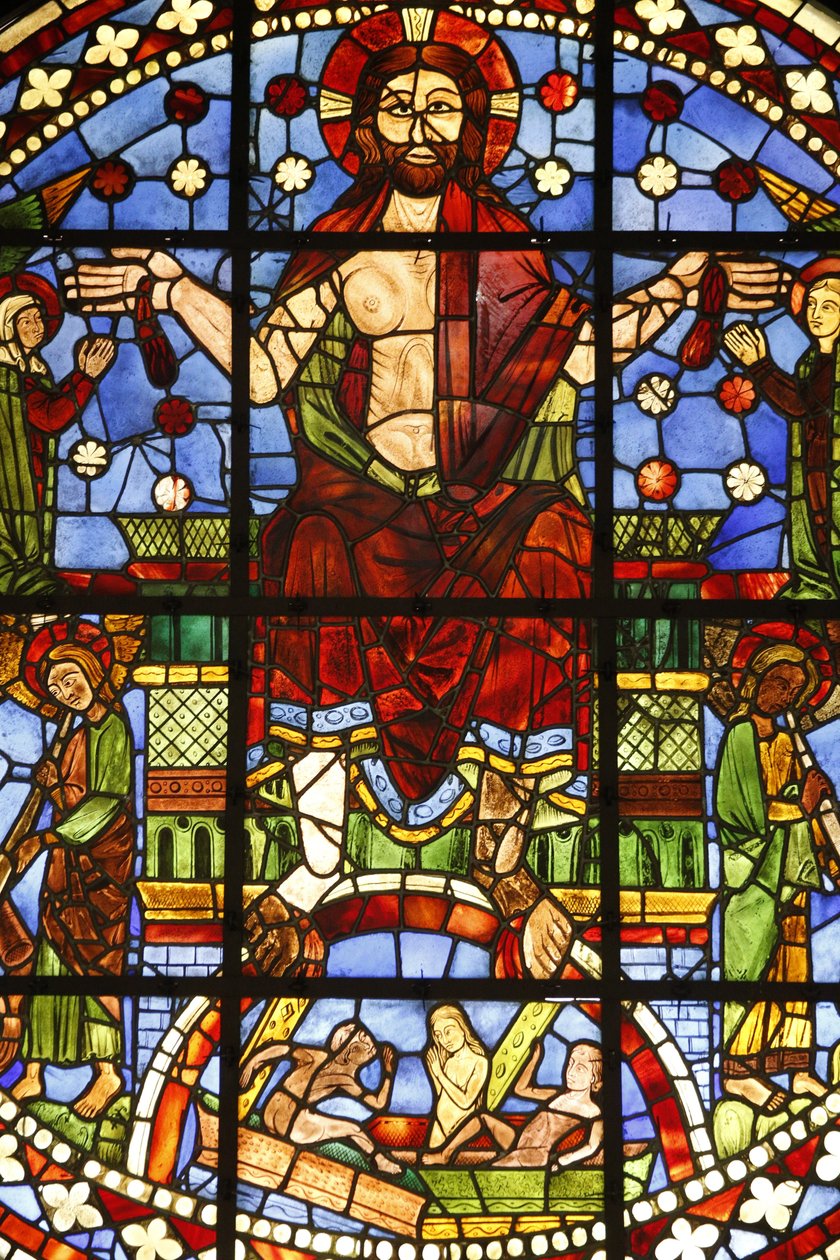 National Museum of French monuments. Ancient church of the Cordeliers, Chateauroux. Stained glass window of the Last Judgement, Paris, France by Unbekannt