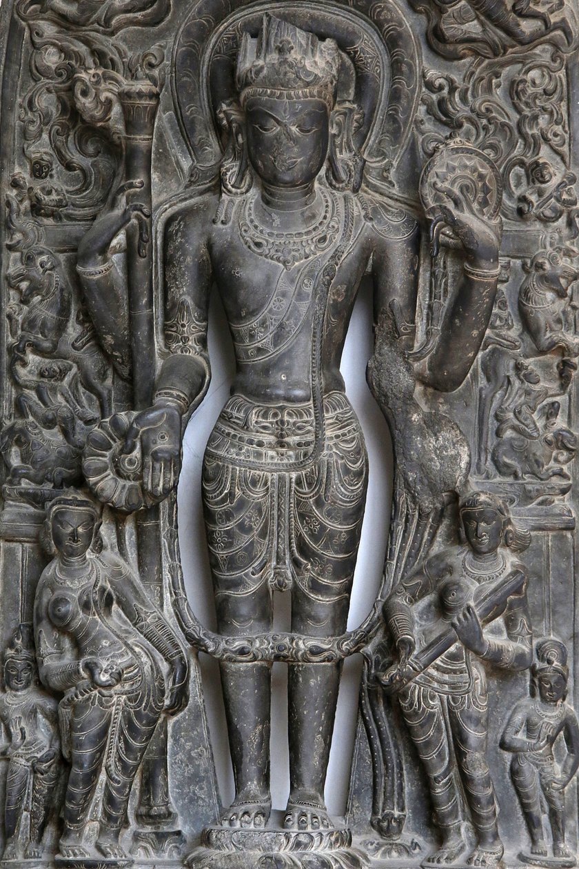 National Museum of India, Delhi. Vishnu. Pala, 9th-10th century A.D. Eastern India. Stone. (detail) India. by Unbekannt