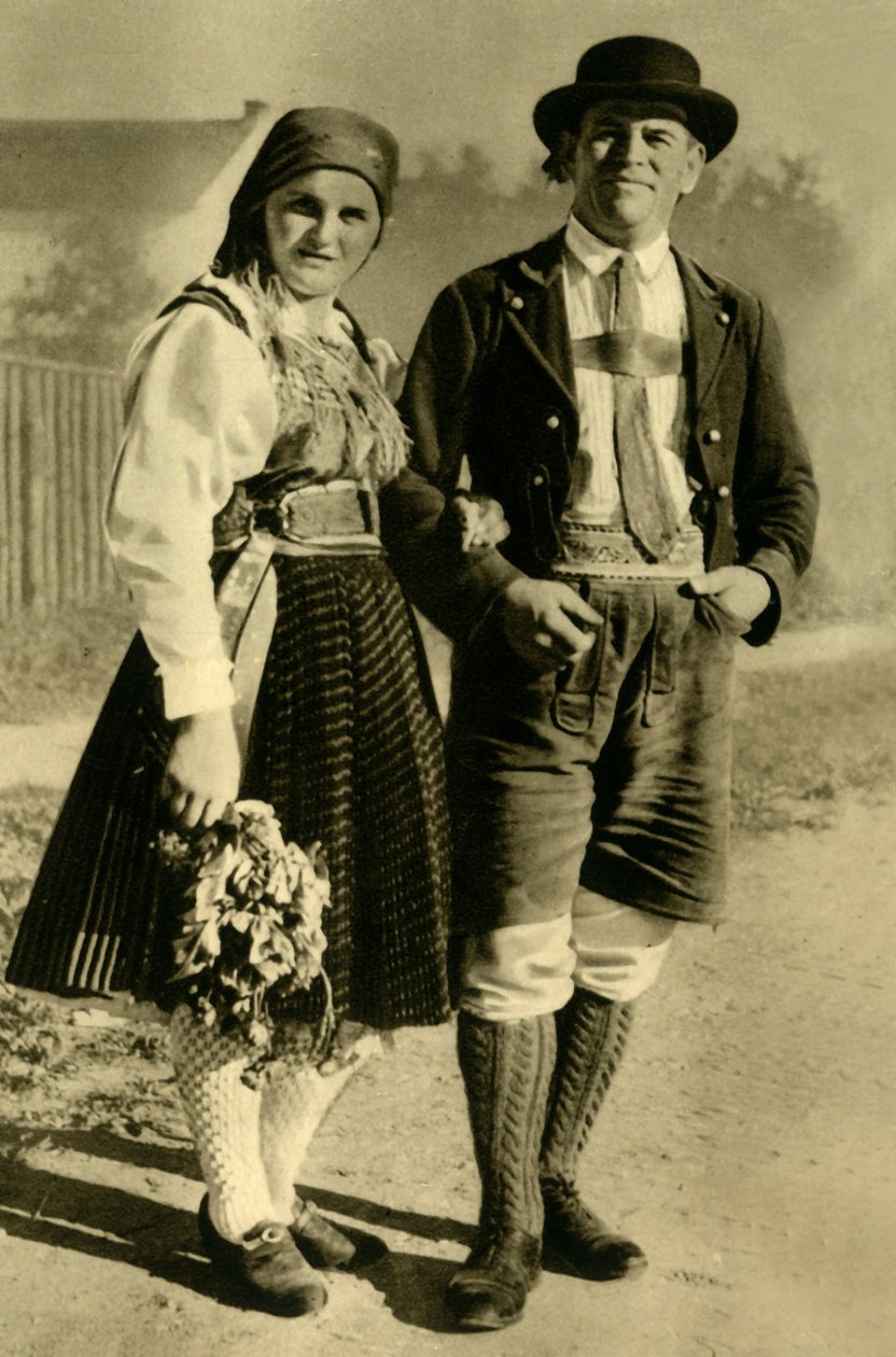Newlyweds in Traditional Costume, Carinthia, Austria by Unbekannt