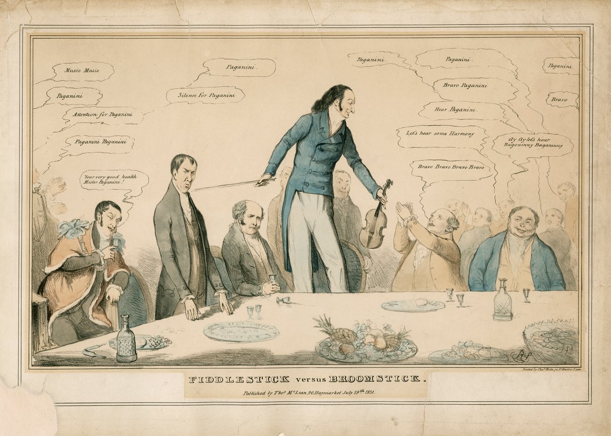 Niccolo Paganini - caricature by Unbekannt