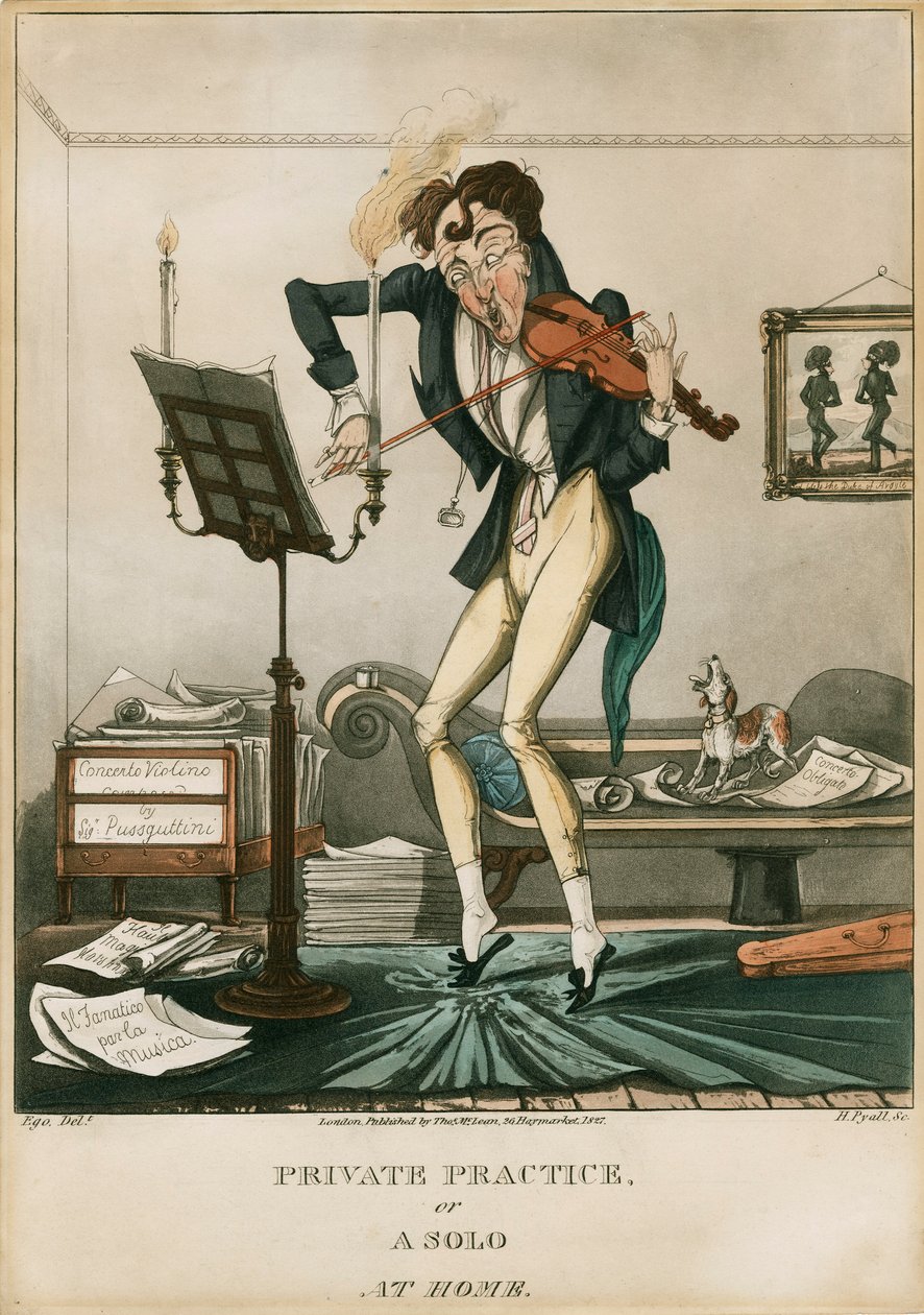 Niccolo Paganini - Caricature by Unbekannt