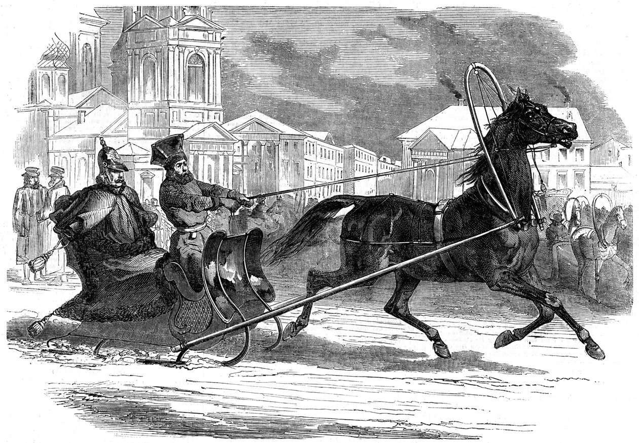 Nicholas I 1796-1855, Emperor of Russia, in his droshky, St Petersburg, 1853 by Unbekannt