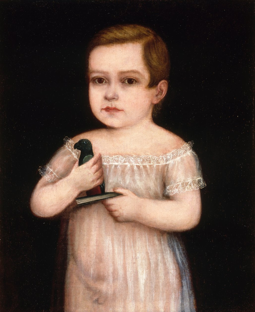 Boy with Toy Parrot by Unbekannt