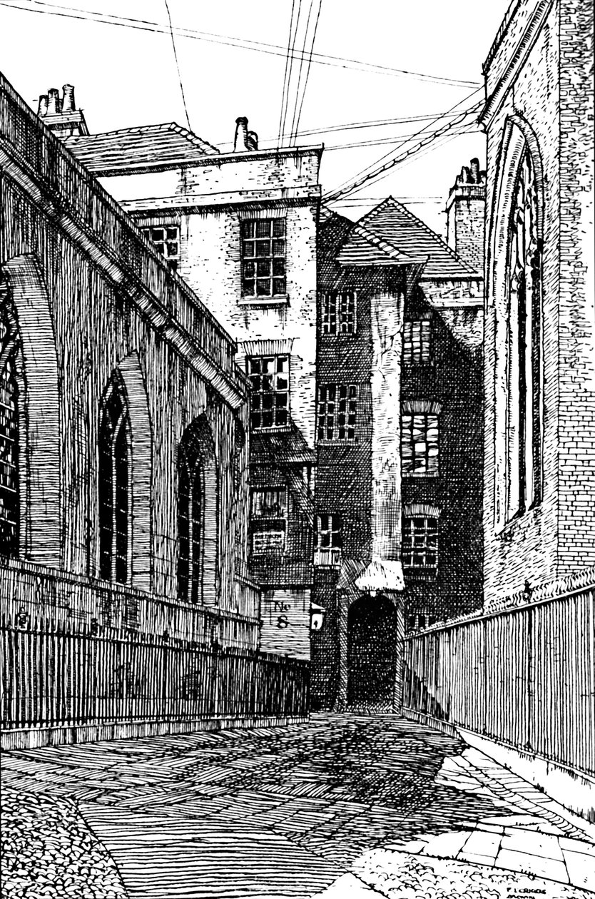 No. 8, Cliffords Inn, and Hall on Left by Unbekannt