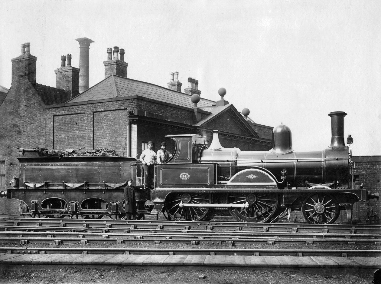 North Staffordshire Railway steam Locomotive No 14 and its tender by Unbekannt