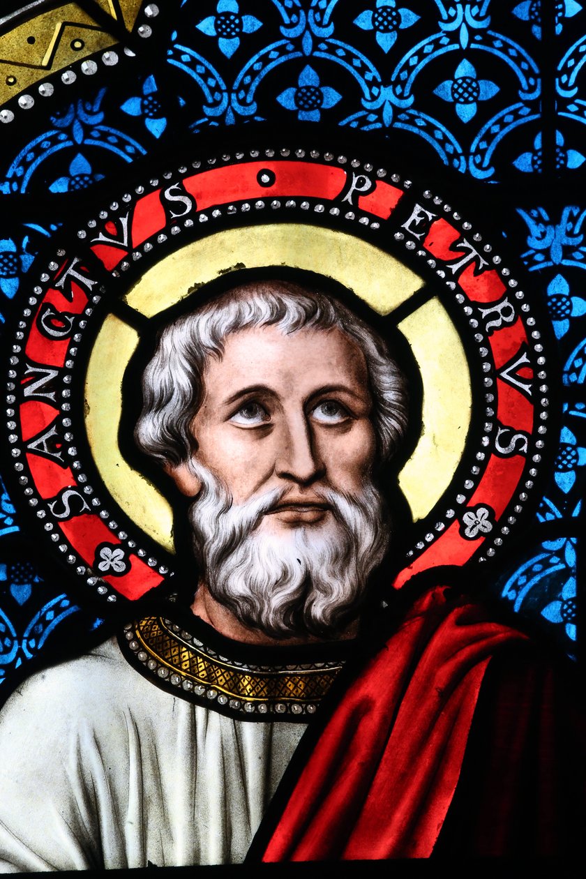 Notre-Dame Saint-Lazare collegiate church, Stained glass window, Saint Peter, Avallon, France by Unbekannt