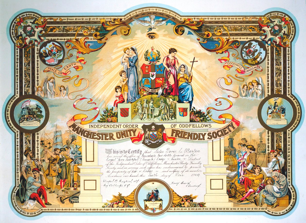 Office Holders Certificate of the Female Lodge of the Manchester Unity Friendly Society by Unbekannt