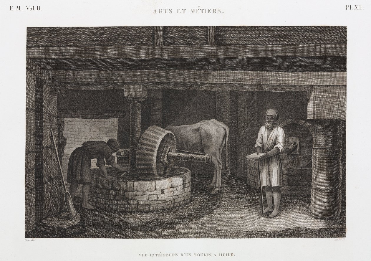 Oil mill, Egypt, c 1798 by Unbekannt