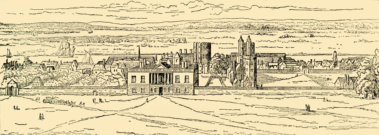 Old View of Greenwich Palace. After Hollar by Unbekannt