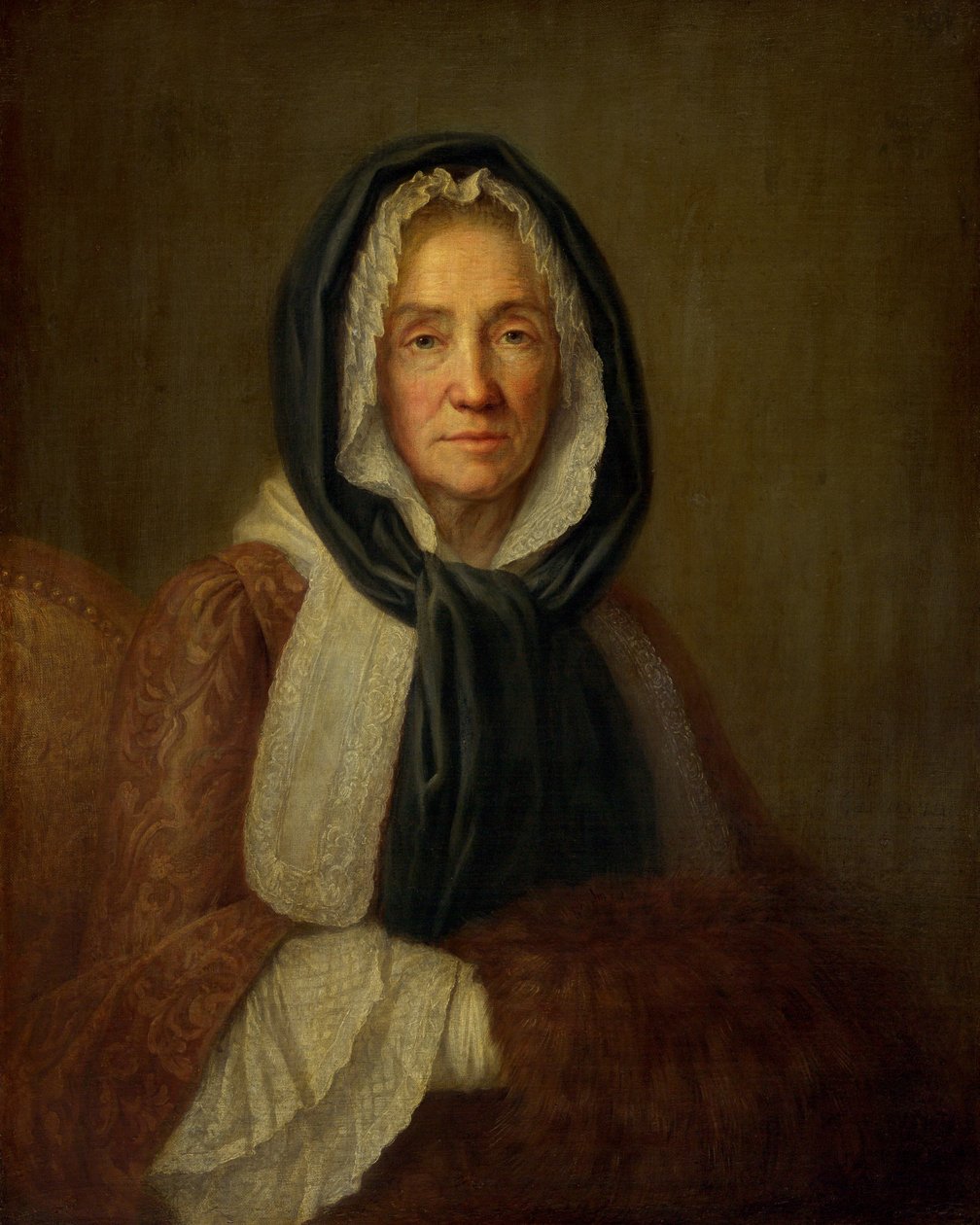 Old Woman with a Muff by Unbekannt