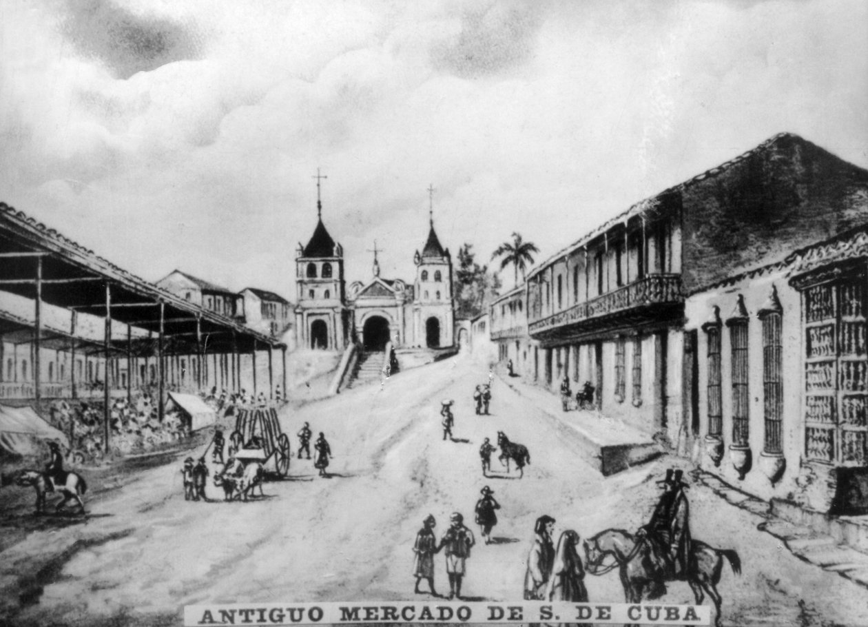 Old Market of Santiago de Cuba by Unbekannt