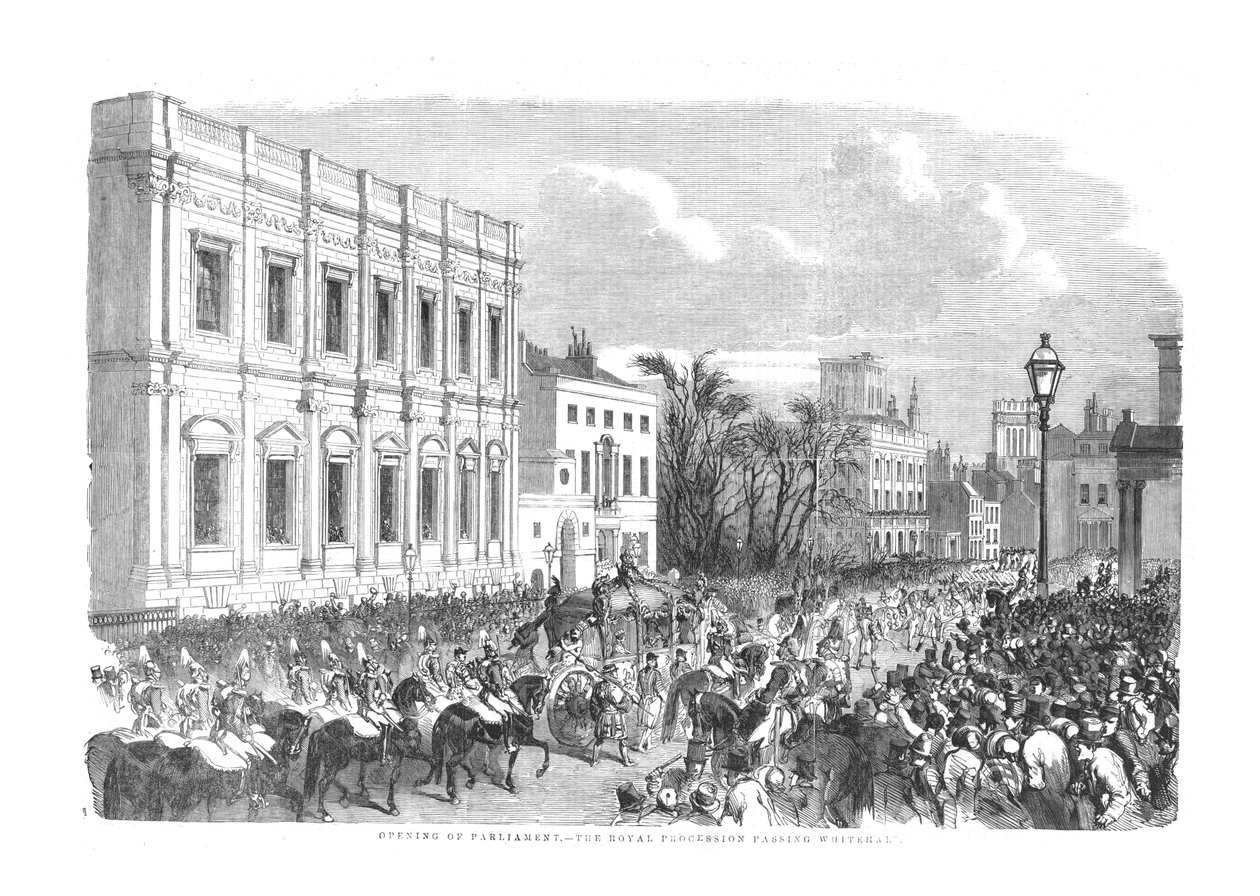 Opening of Parliament - The Royal Procession Passing Whitehall by Unbekannt