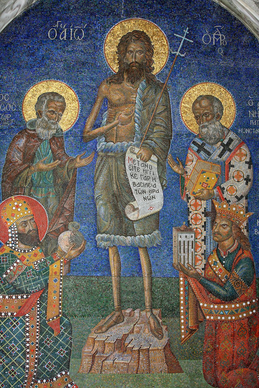 Orthodox Mosaic Depicting Saint John the Baptist with Bishops and Kings, Greece by Unbekannt
