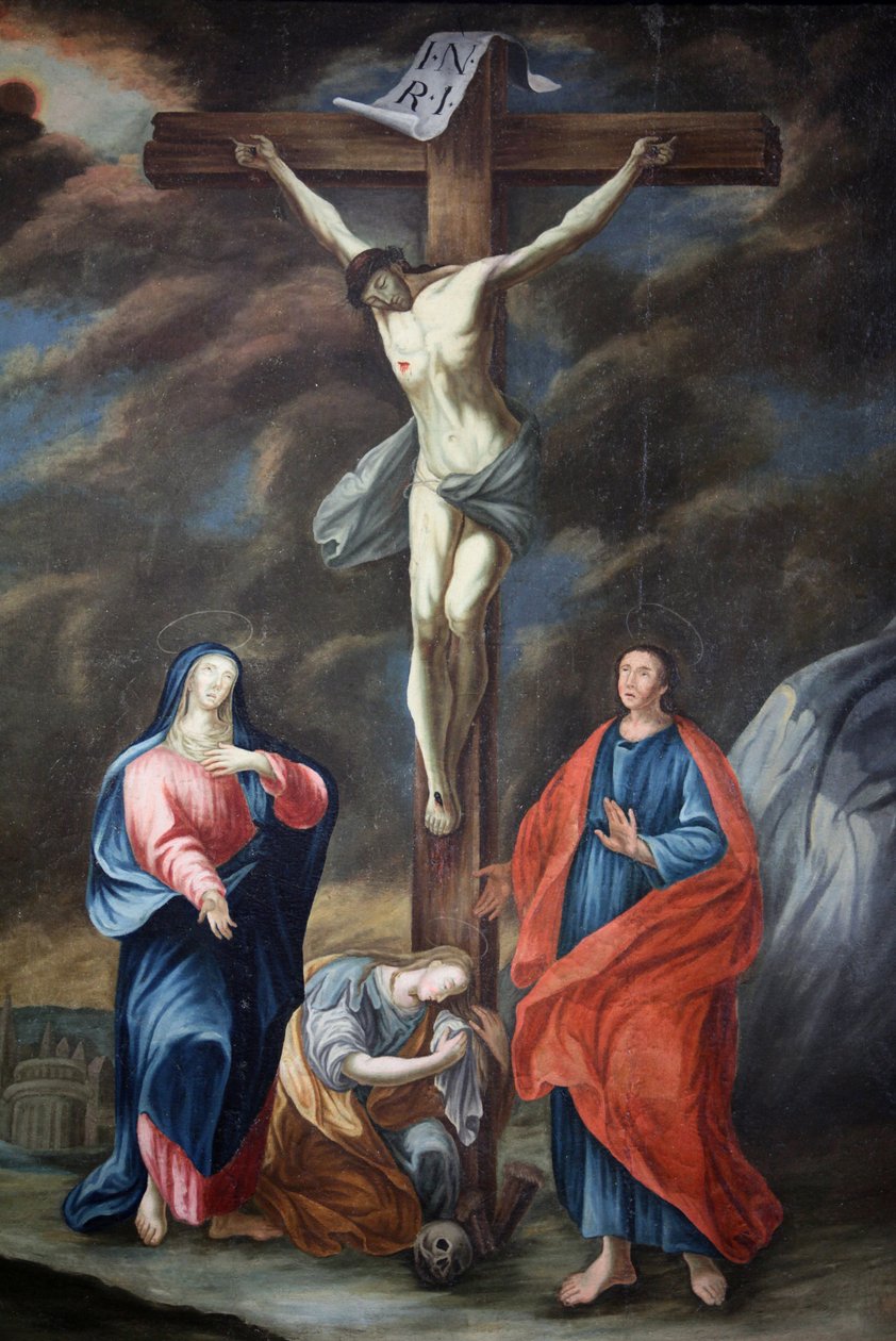 Our Lady of Assumption church. Crucifixion painting, Cordon, France by Unbekannt