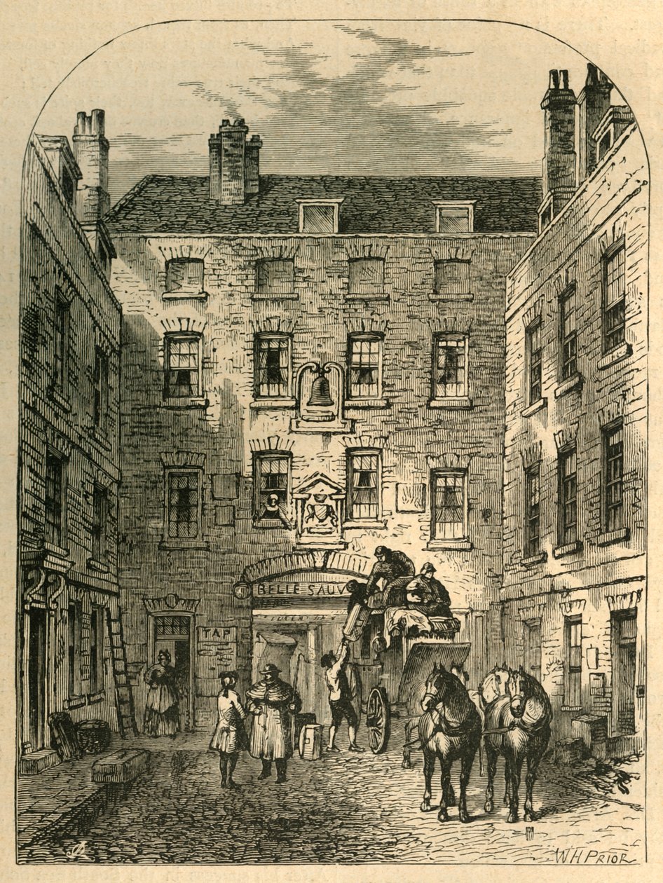 Outer Court of La Belle Sauvage in 1828, 1897 by Unbekannt