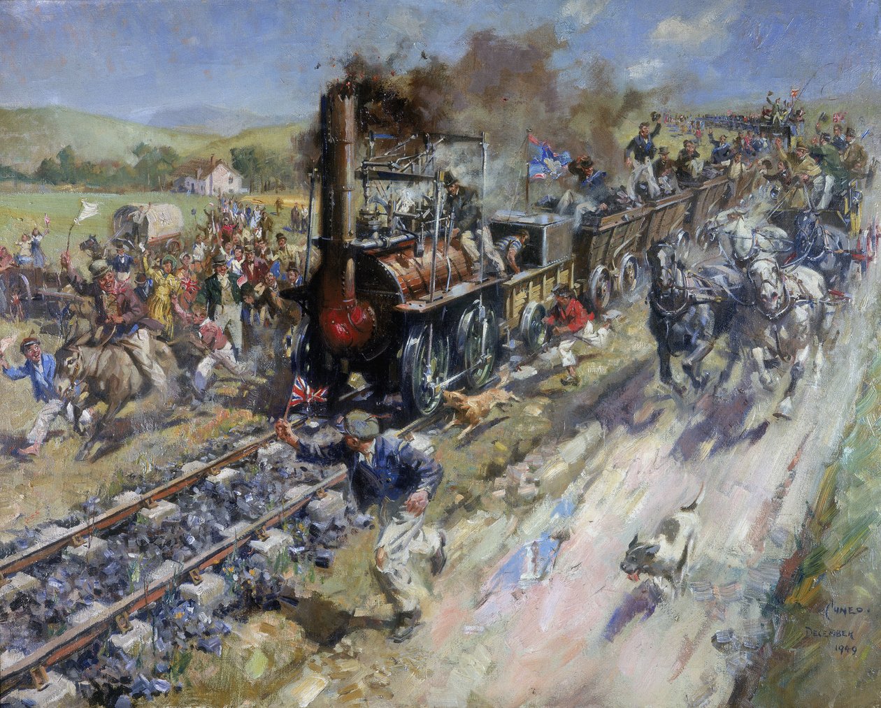 Opening of the first public railway line Stockton and Darlington Railway by Unbekannt