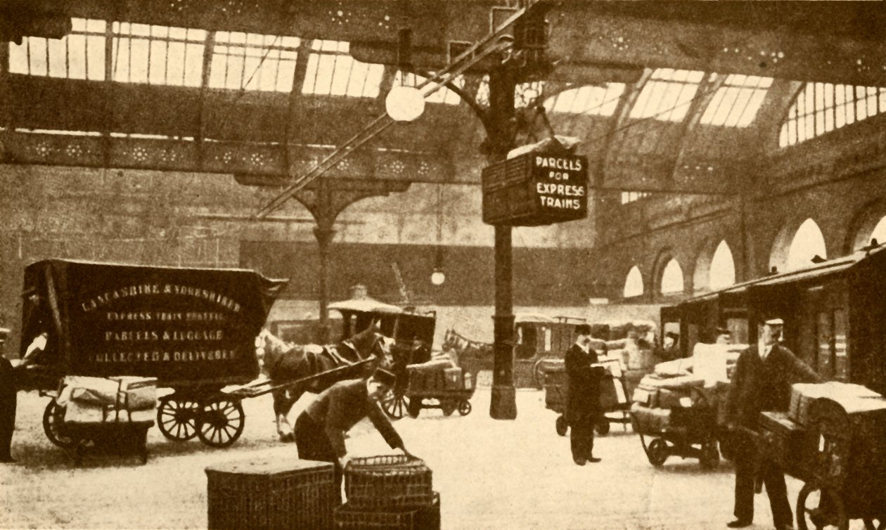 Overhead Electric Parcel Carrier, Victoria Station, Manchester by Unbekannt