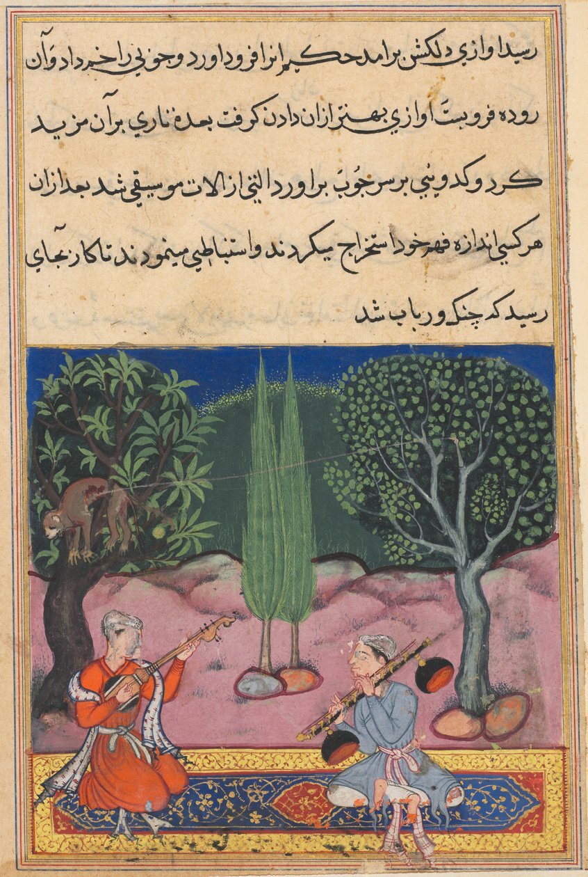 Page from Tales of a Parrot Tuti-nama: Fourteenth Night: The Invention of Musical... by Unbekannt