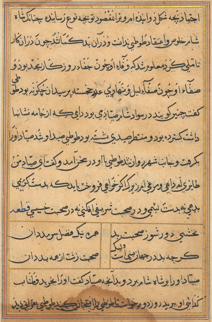 Page from Tales of a Parrot Tuti-nama: text page, c. 1560 by Unbekannt