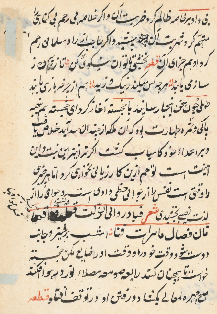 Page from Tales of a Parrot Tuti-nama: text page by Unbekannt