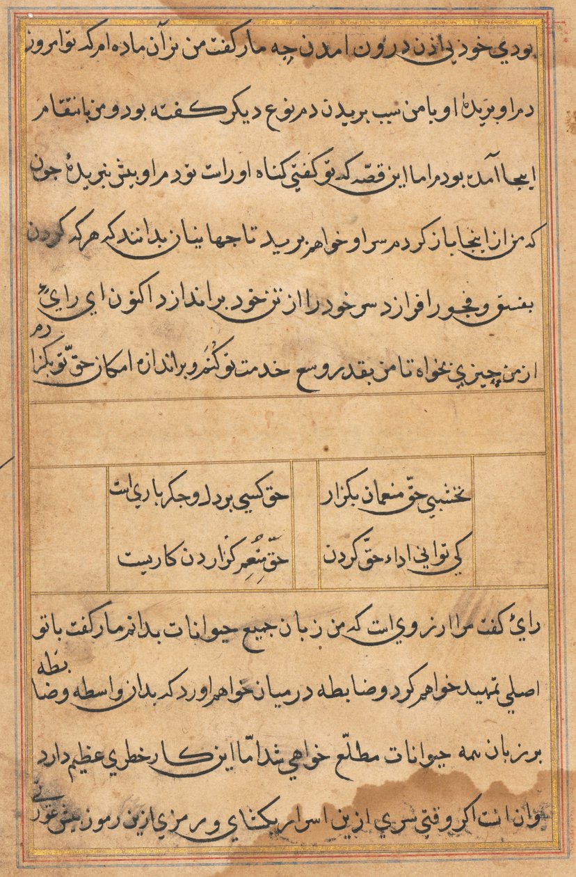 Page from Tales of a Parrot Tuti-nama: text page, c. 1560 by Unbekannt