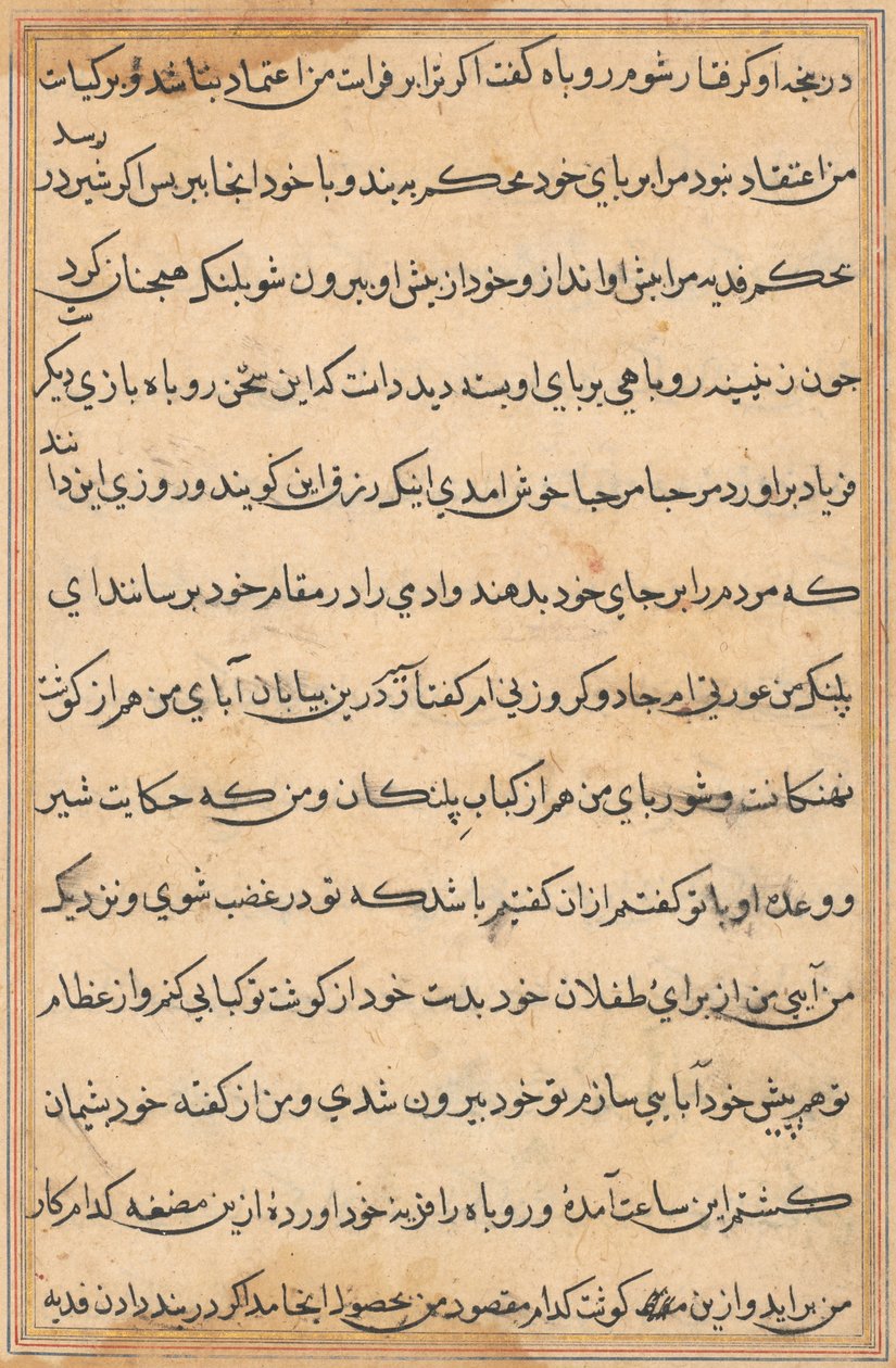 Page from Tales of a Parrot Tuti-nama: text page by Unbekannt