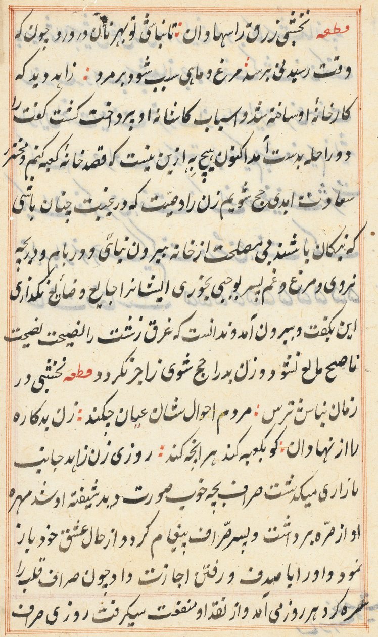 Page from Tales of a Parrot Tuti-nama: Text Page by Unbekannt