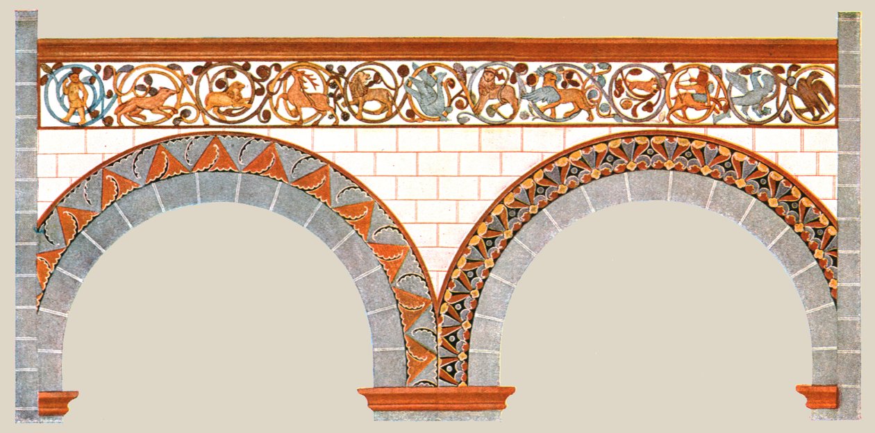 Painted decoration in the nave of St Severus Church at Boppard, Germany, 1928 by Unbekannt