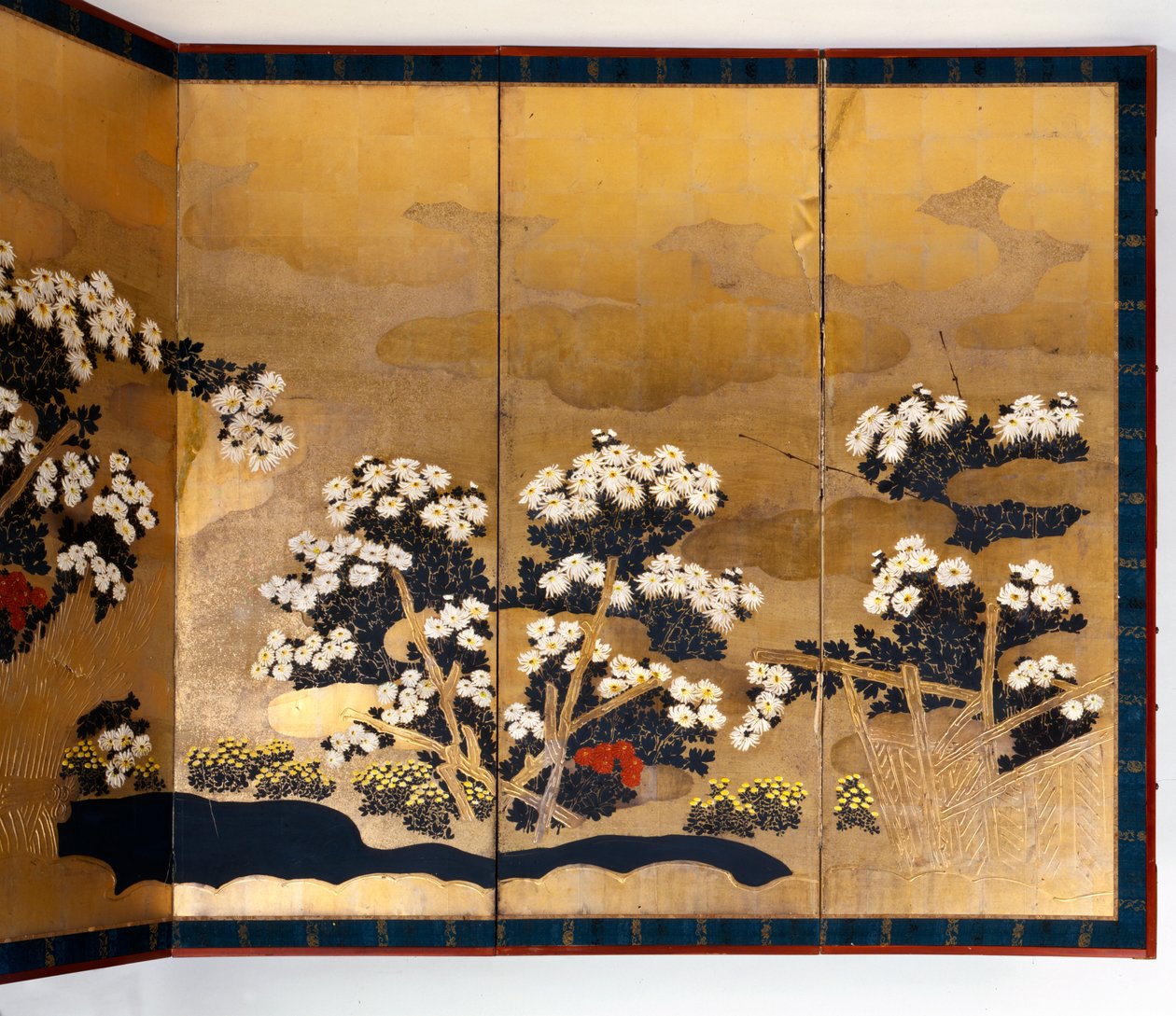 Pair of screens with 6 panels with gold background, Edo period, Japanese by Unbekannt