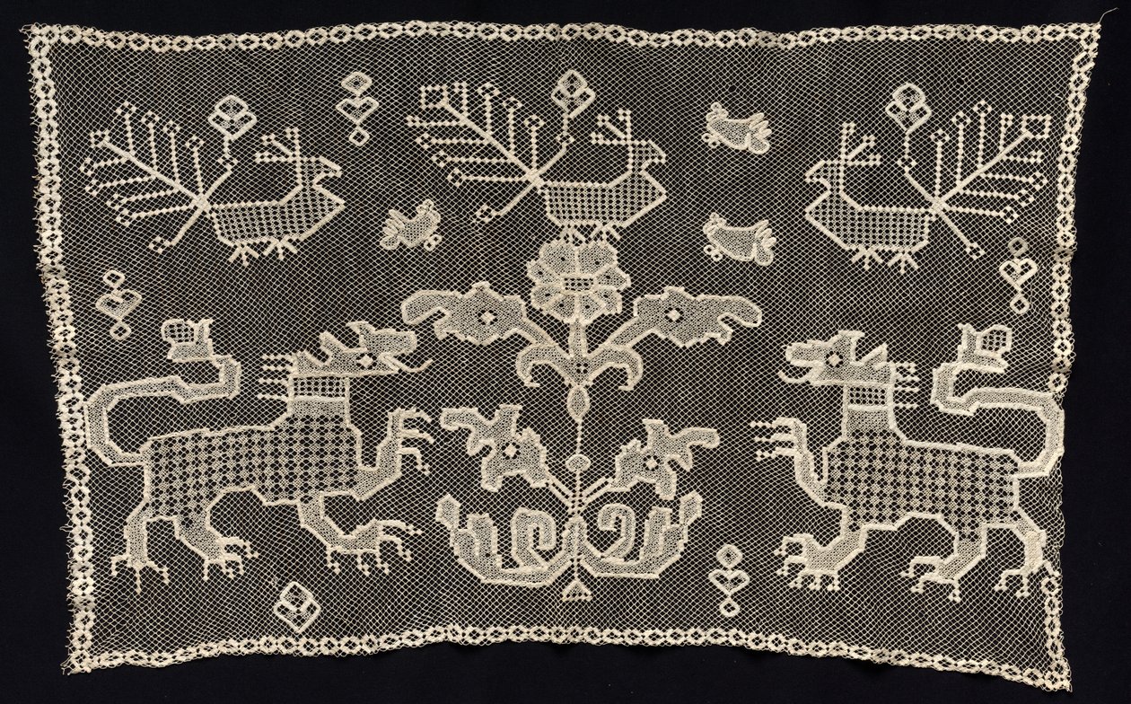 Panel with Panthers, Birds, and Floral Motifs by Unbekannt