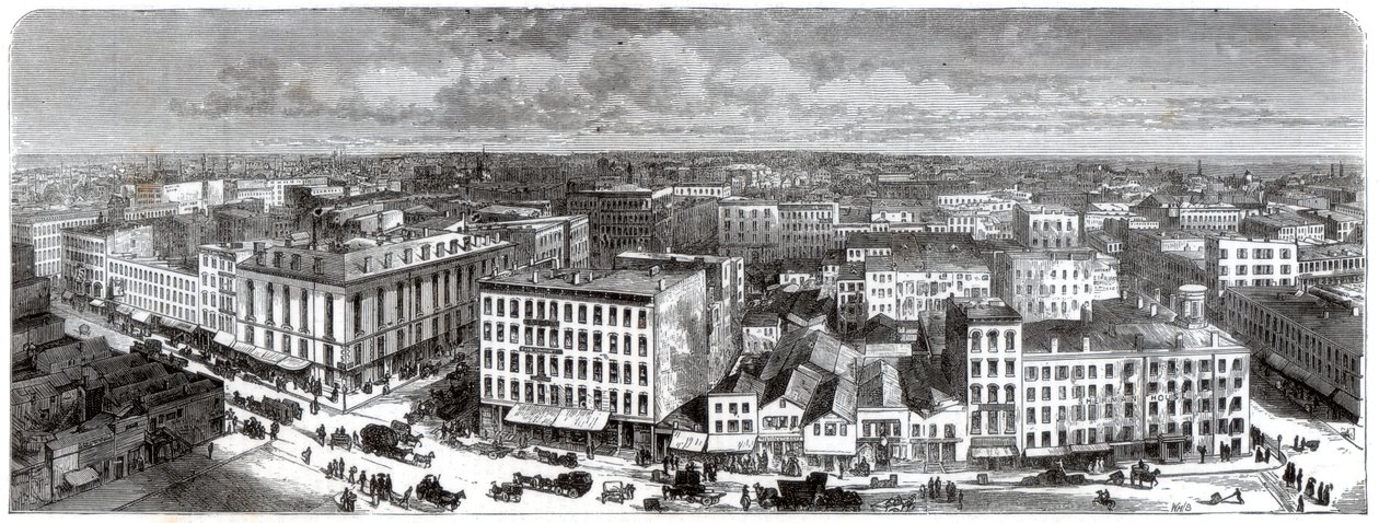 Panorama of Chicago from the top of the City Hall, USA, 1871 by Unbekannt