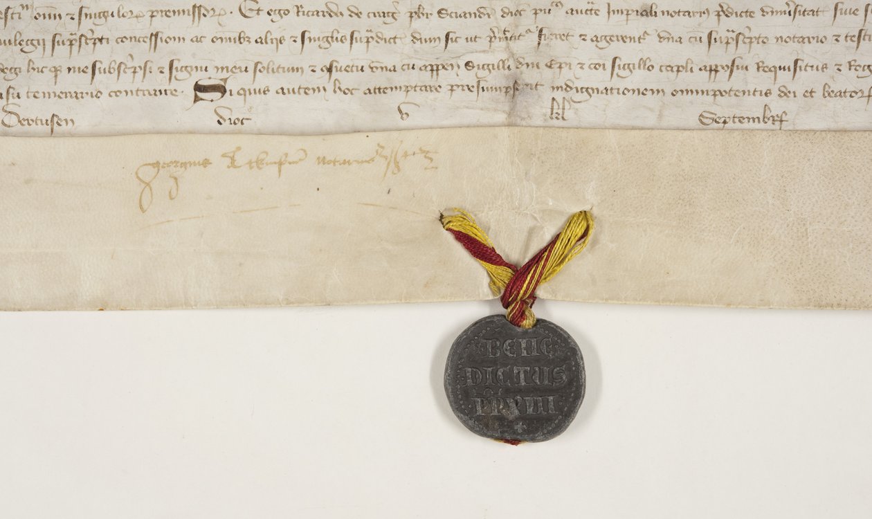 Papal Bull confirming charter of Bishop Henry Wardlaw, recto by Unbekannt