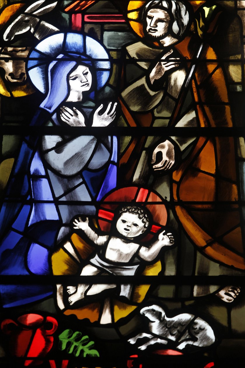 Saint-Dominique church stained glass: Nativity scene, Paris, France by Unbekannt