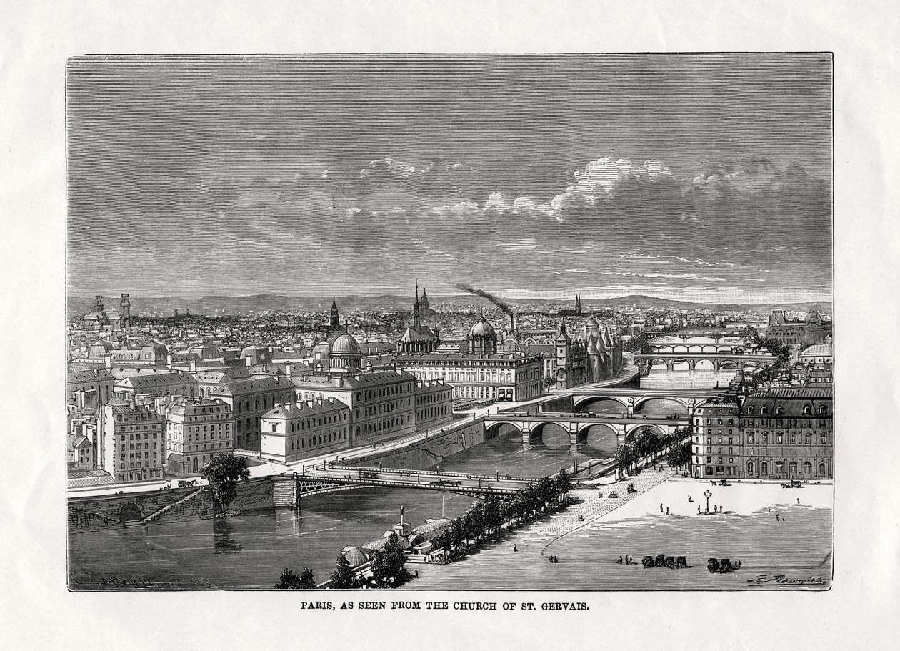 Paris, as seen from the church of St Gervais, France by Unbekannt