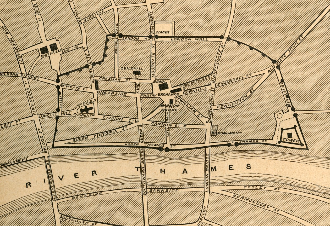 Part of Modern London, Showing the Ancient Wall, 1897 by Unbekannt