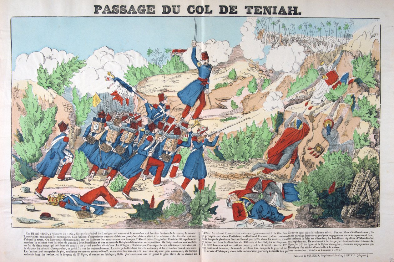 Passage du Col Teniah, conquest of Algeria, 12th May 1840 by Unbekannt