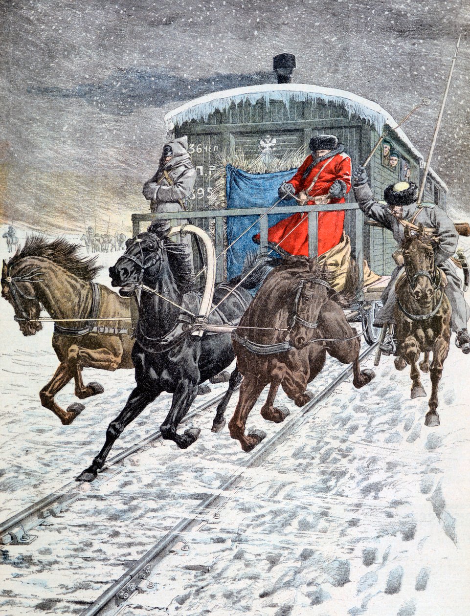 Passage of the Military Coaches on Lake Baikal, Siberia, Russia by Unbekannt