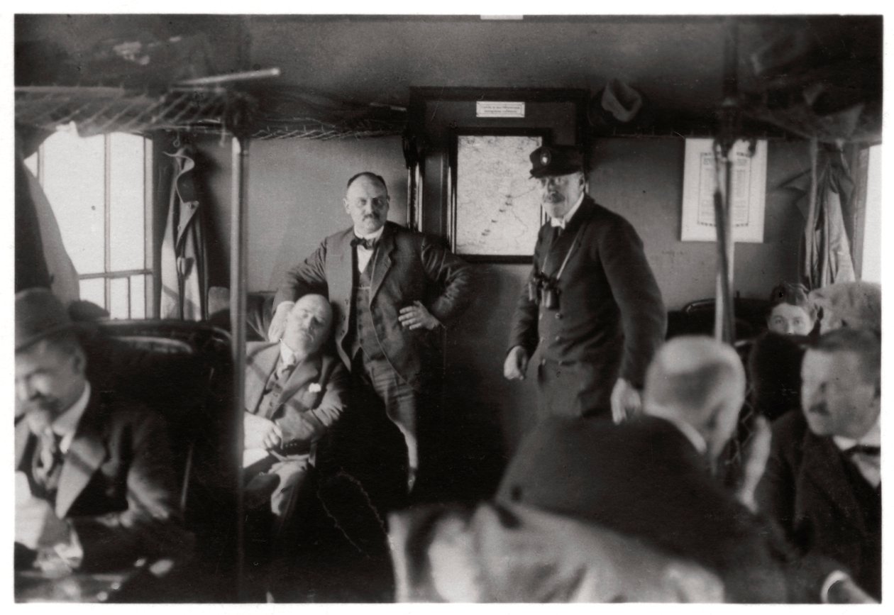 Passenger compartment of a Zeppelin, Lake Constance, Germany by Unbekannt