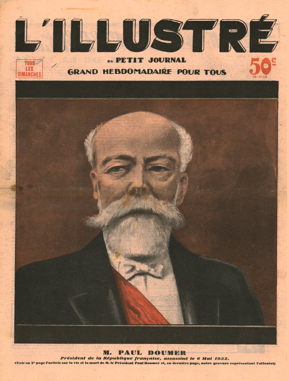 Paul Doumer, President of the French Republic, Assassinated on 6 May 1932 by Unbekannt